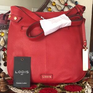 NEW W/O Tags Attached LODIS Studded Detail Solange Leather Crossbody